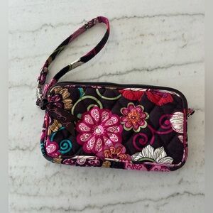 Vera Bradley Pink and Brown Floral Wristlet